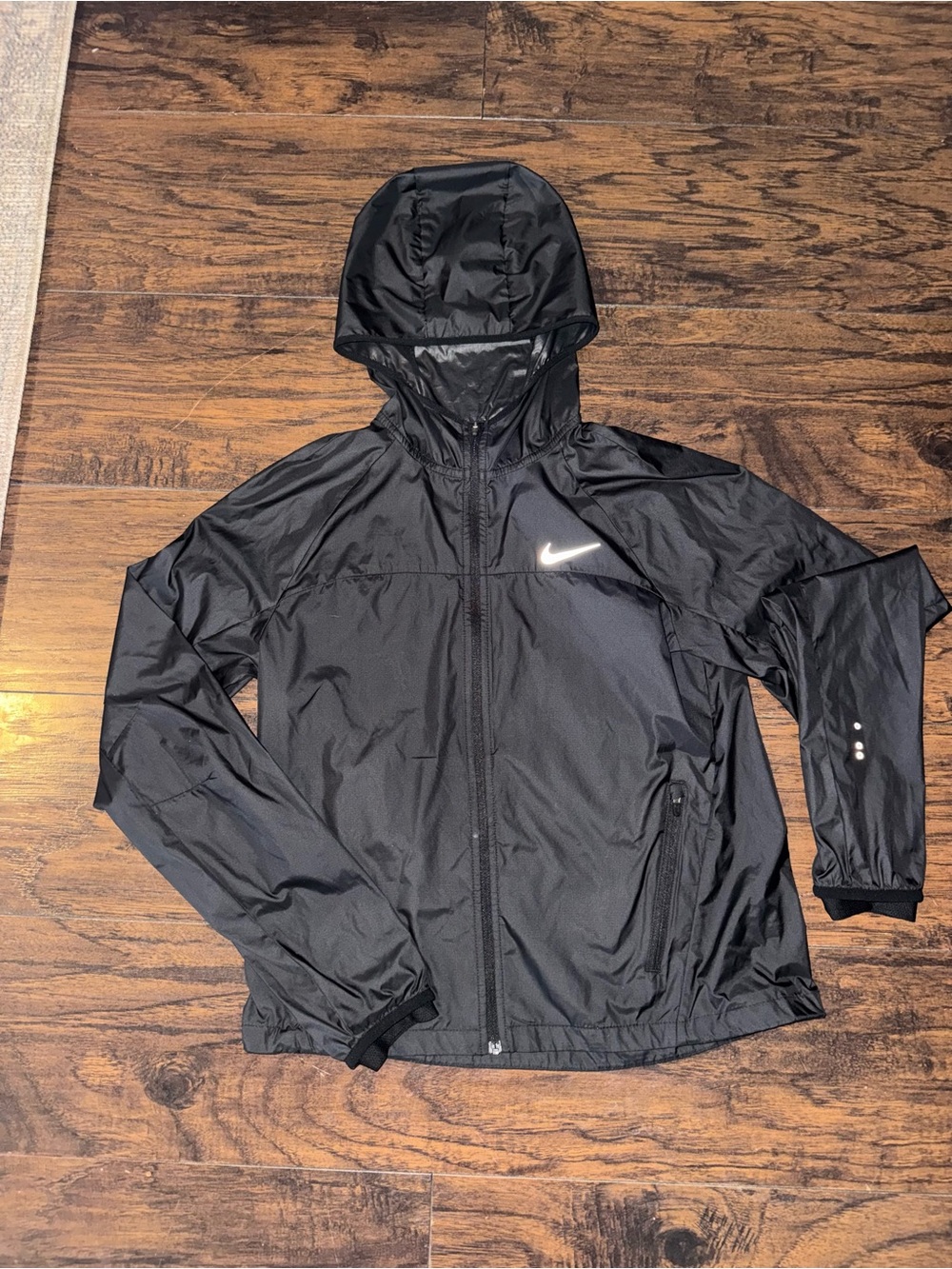 Nike Shield Racer Running Jacket | Women's Small Black Windbreaker - Picture 2 of 8